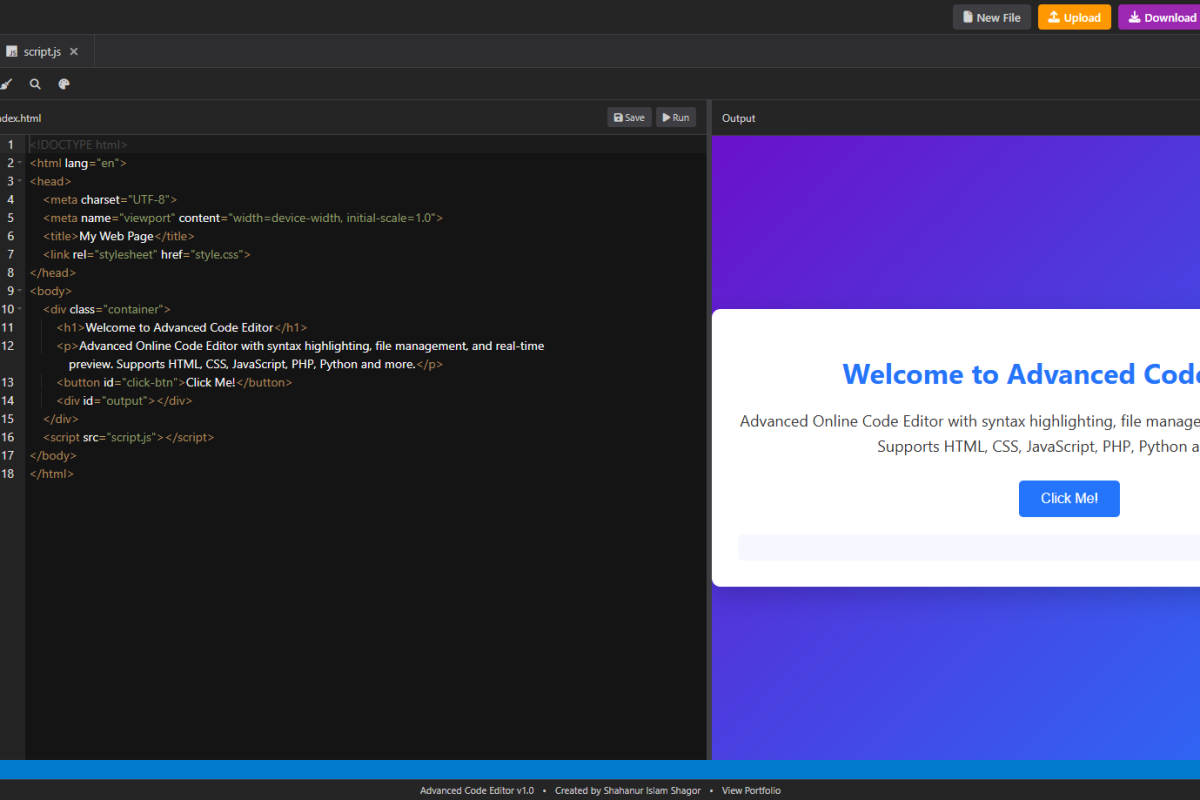 Advanced Code Editor - Online IDE