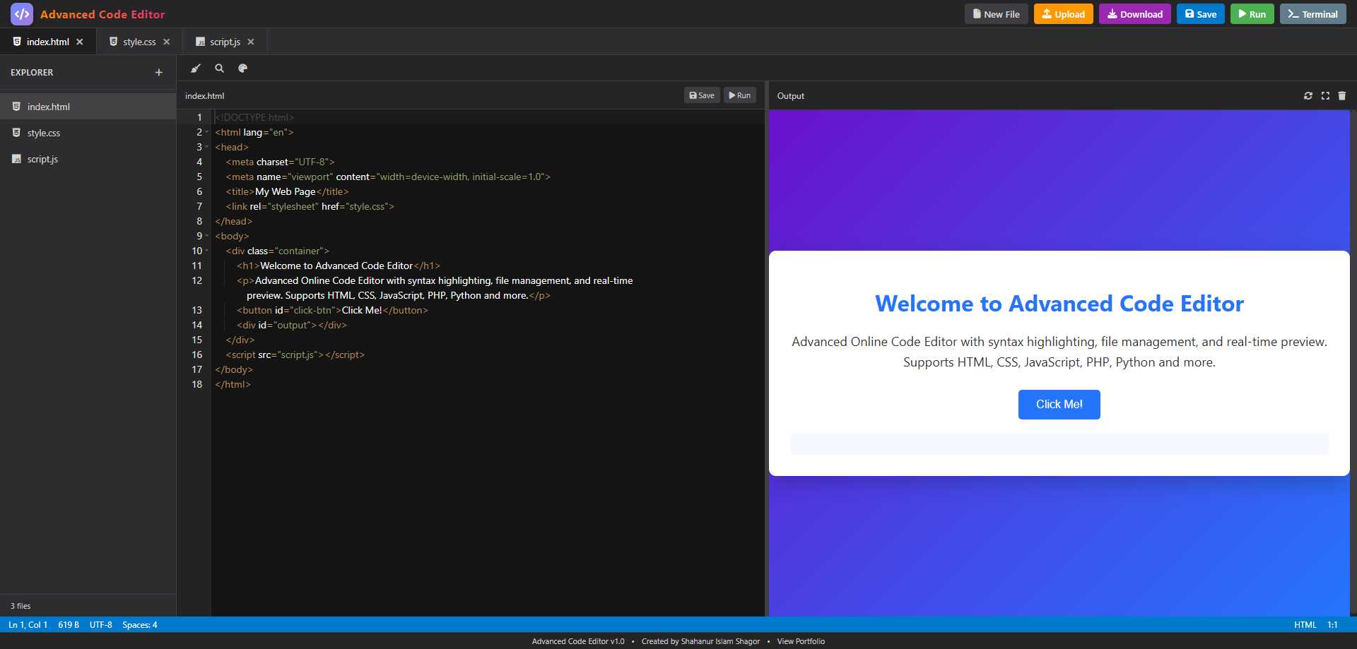 Advanced Code Editor - Online IDE